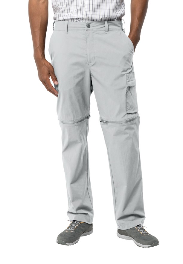 Grey Men Jack Wolfskin Wanderthirst Zip Pants | 46689839