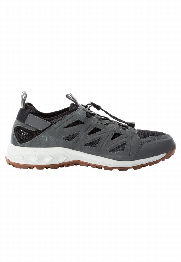 Grey Men Jack Wolfskin Woodland 2 Hybrid Low Hiking Shoes | 76496633