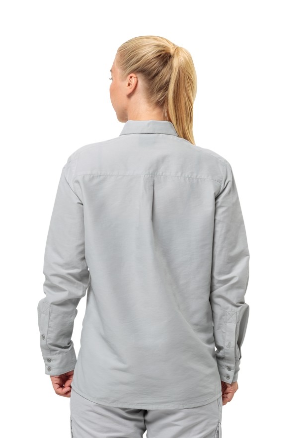 Grey Women Jack Wolfskin Barrier Ls Shirts | 63700093