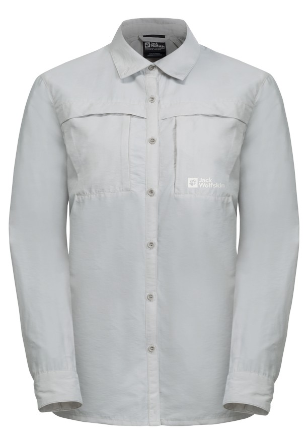 Grey Women Jack Wolfskin Barrier Ls Shirts | 63700093