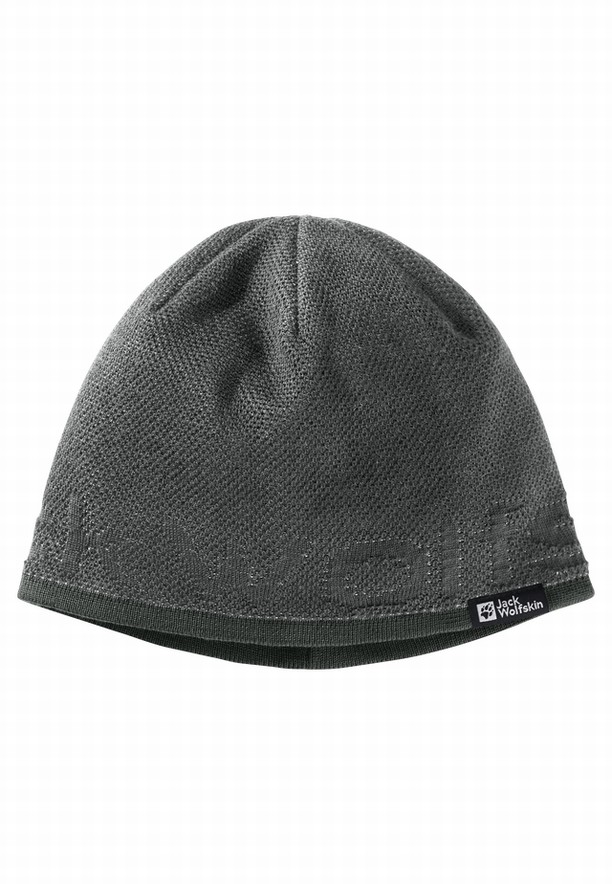 Grey Women Jack Wolfskin Brand Beanie | 94224176