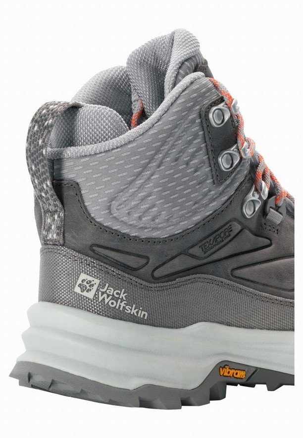 Grey Women Jack Wolfskin Cyrox Texapore Mid Hiking Shoes | 93254202