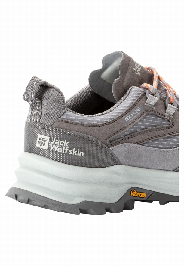 Grey Women Jack Wolfskin Cyrox Texapore Low Hiking Shoes | 67695420