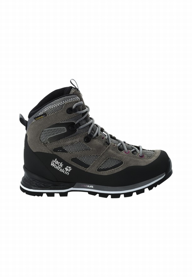 Grey Women Jack Wolfskin Force Crest Texapore Mid Hiking Shoes | 38255007