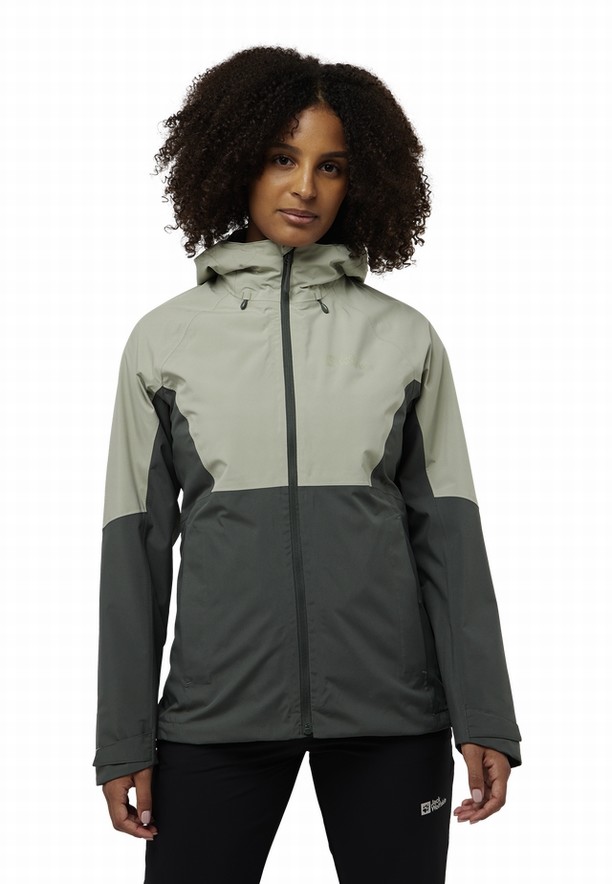 Grey Women Jack Wolfskin Glaabach 3in1 Jackets | 34671324