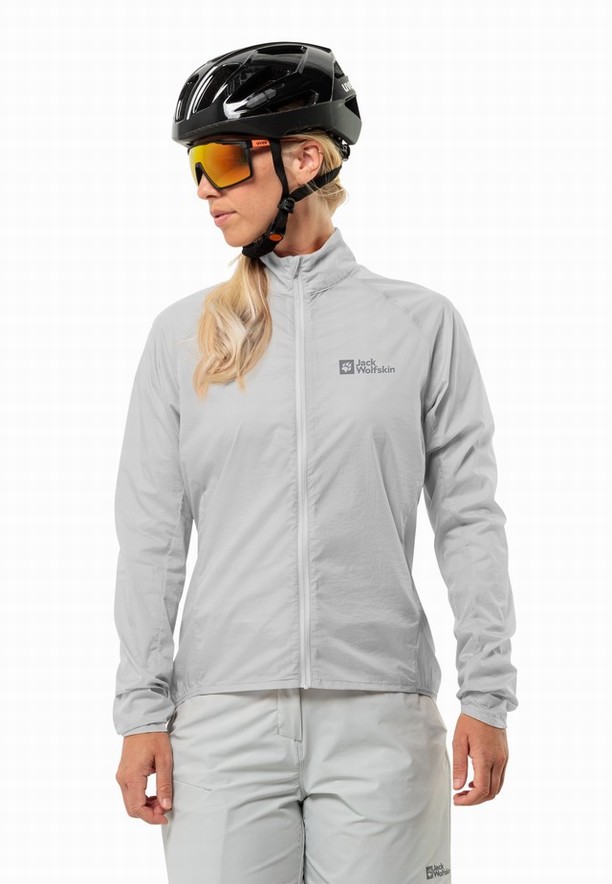 Grey Women Jack Wolfskin Gravex Wind Softshell Jackets | 33091635