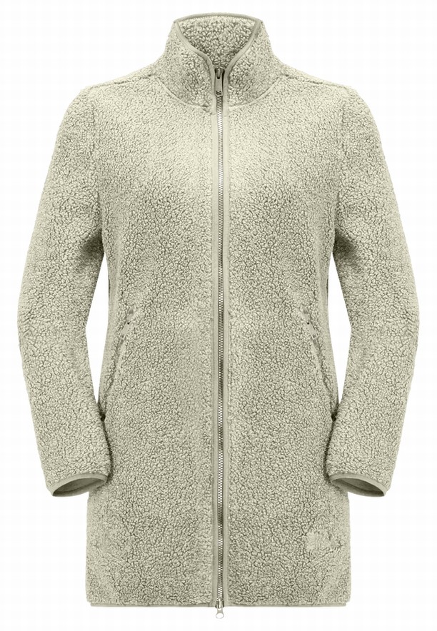 Grey Women Jack Wolfskin High Curl Coats | 21666823