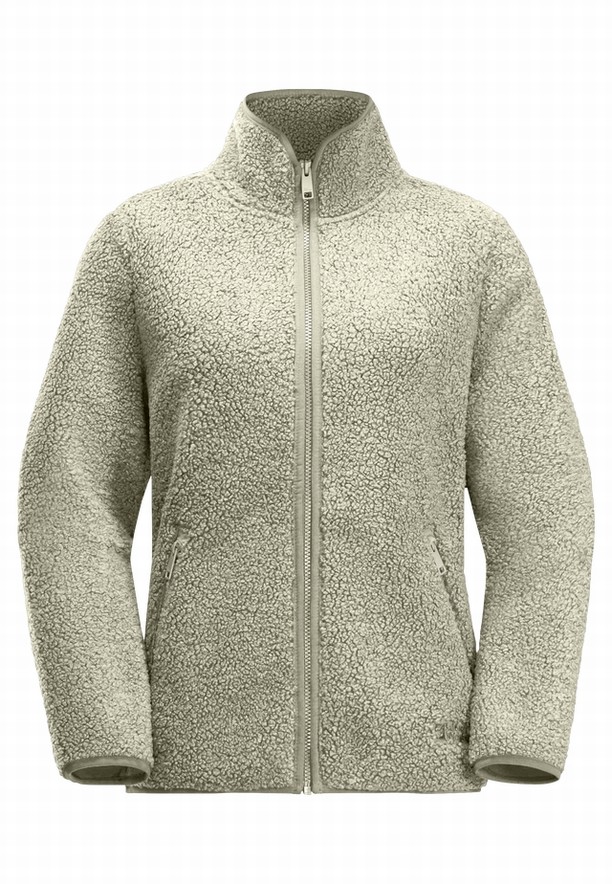 Grey Women Jack Wolfskin High Curl Fleece Jackets | 16997173