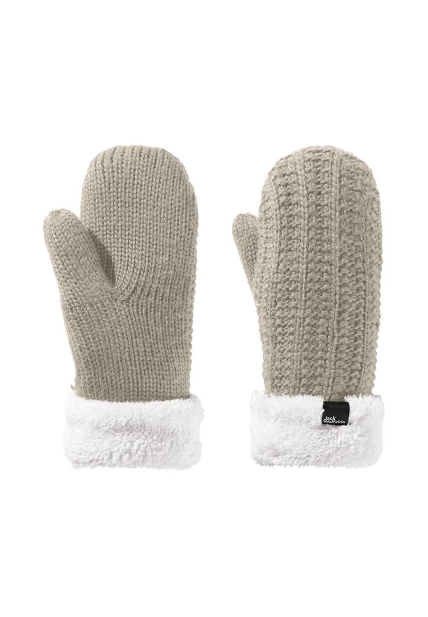 Grey Women Jack Wolfskin Highloft Knit Mittens | 81036541