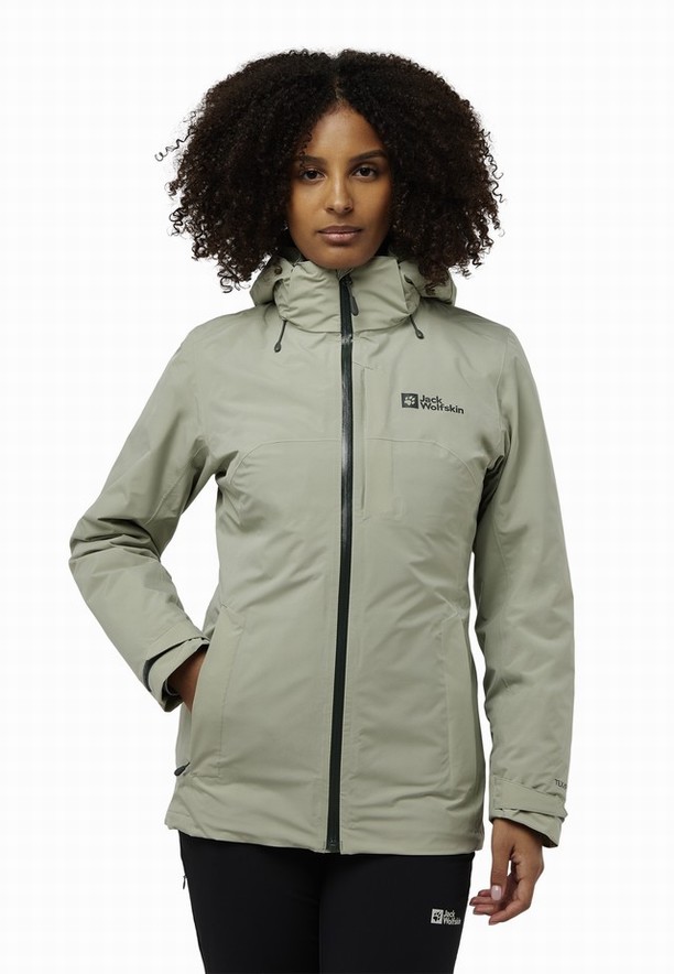 Grey Women Jack Wolfskin Hunberg 3in1 Jackets | 31494392