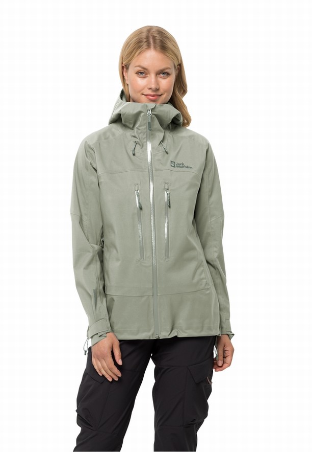 Grey Women Jack Wolfskin Kammweg 3l Rain Jackets | 69635625