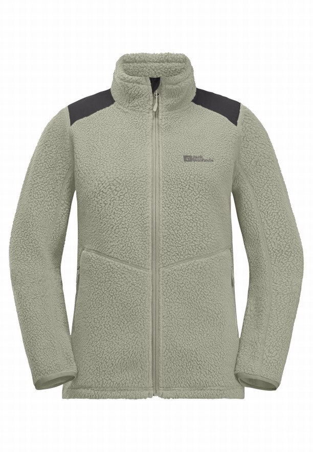 Grey Women Jack Wolfskin Kammweg Pile Fz Fleece Jackets | 19175487