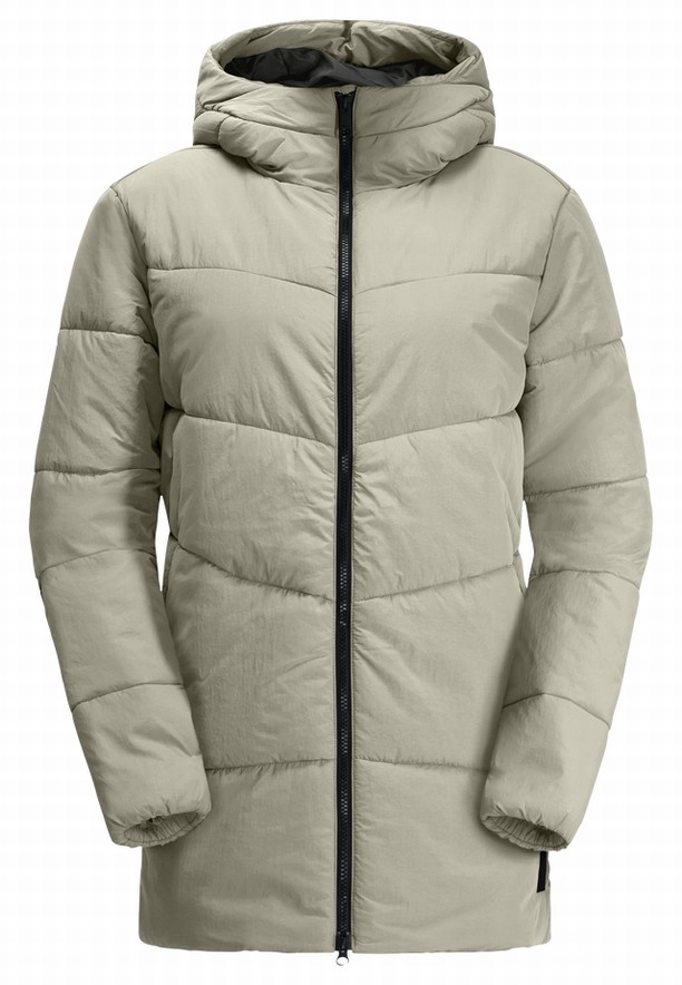 Grey Women Jack Wolfskin Karolinger Long Coats | 90948850