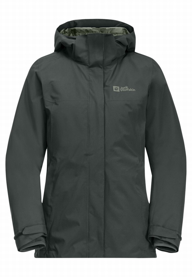 Grey Women Jack Wolfskin Luntal 3in1 Jackets | 41286001