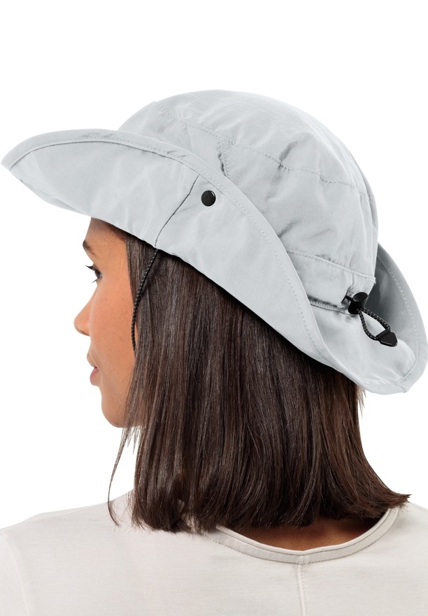 Grey Women Jack Wolfskin Mesh Hats | 56675880