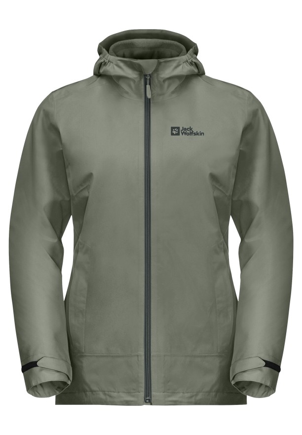 Grey Women Jack Wolfskin Moonrise 3in1 Jackets | 65534607