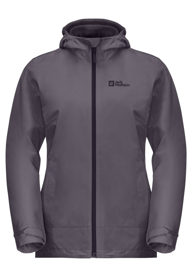 Grey Women Jack Wolfskin Moonrise 3in1 Jackets | 27514953