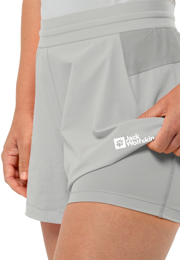 Grey Women Jack Wolfskin Prelight 2in1 Shorts | 78740240