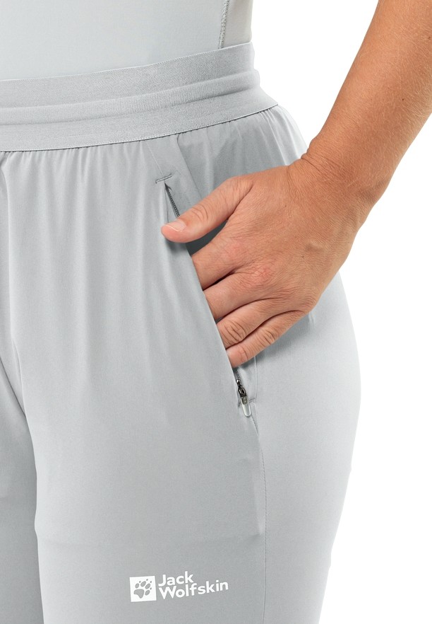Grey Women Jack Wolfskin Prelight Chill Pants | 27687258