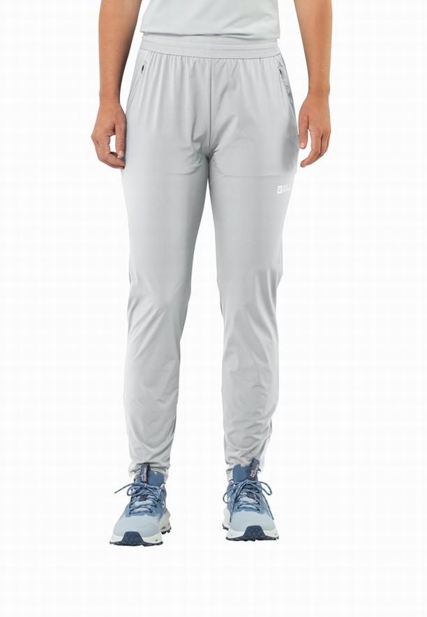 Grey Women Jack Wolfskin Prelight Chill Pants | 27687258