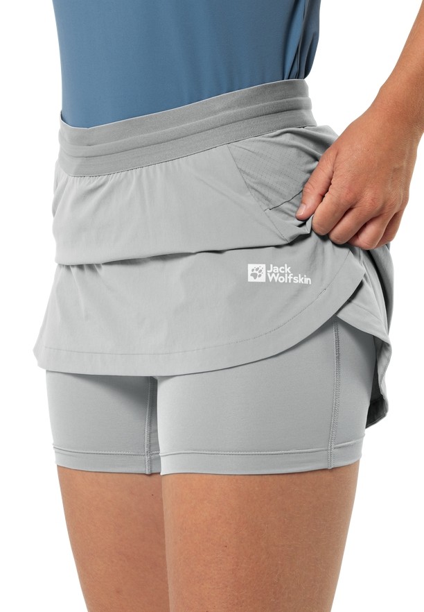 Grey Women Jack Wolfskin Prelight Chill Skorts | 38290222