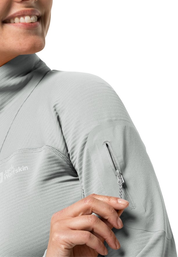 Grey Women Jack Wolfskin Prelight Fz Fleece Jackets | 13545198