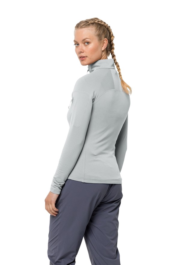 Grey Women Jack Wolfskin Prelight Fz Fleece Jackets | 13545198