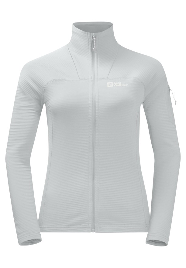 Grey Women Jack Wolfskin Prelight Fz Fleece Jackets | 13545198