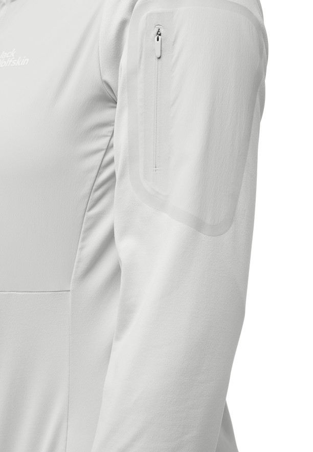 Grey Women Jack Wolfskin Prelight Trail Hoody T Shirts | 46898337