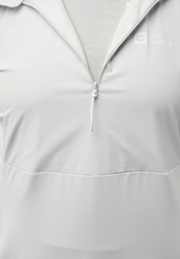 Grey Women Jack Wolfskin Prelight Trail Hoody T Shirts | 46898337