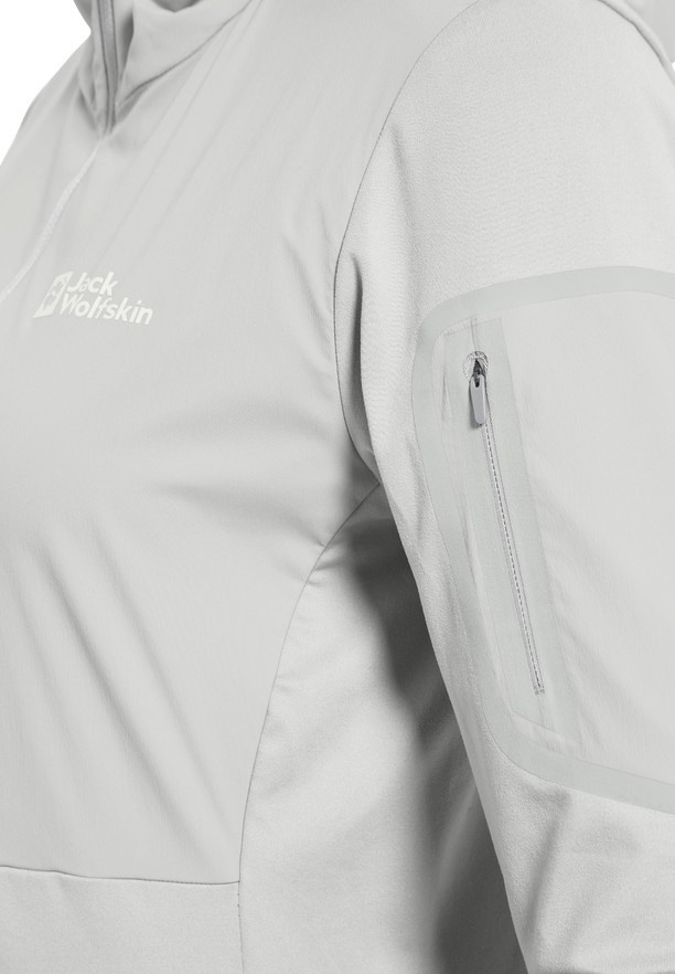 Grey Women Jack Wolfskin Prelight Trail Hoody T Shirts | 46898337