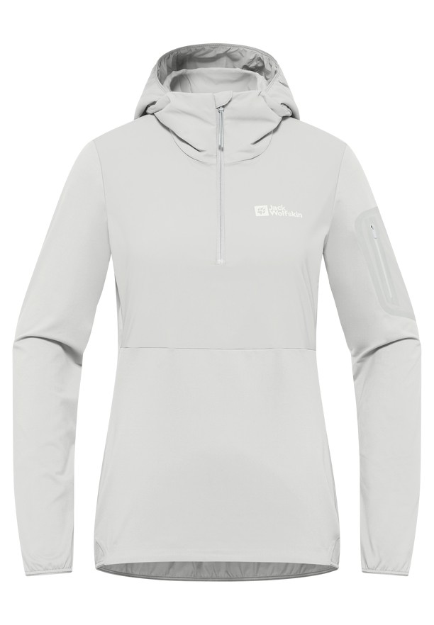 Grey Women Jack Wolfskin Prelight Trail Hoody T Shirts | 46898337