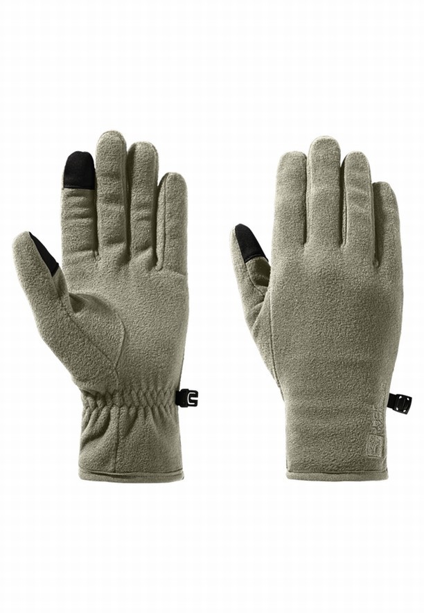 Grey Women Jack Wolfskin Real Stuff Gloves | 79239387