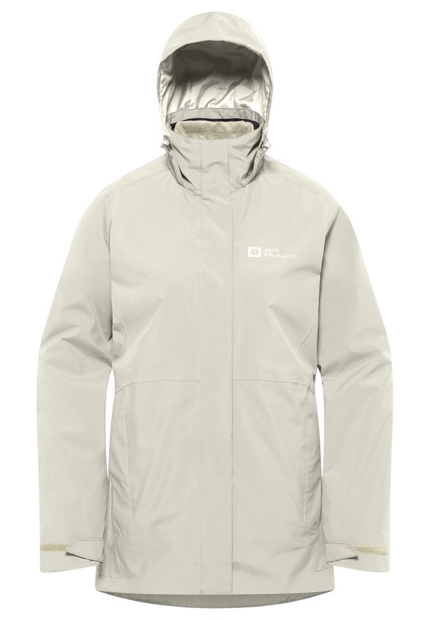 Grey Women Jack Wolfskin Rotwand 3in1 Jackets | 27533248