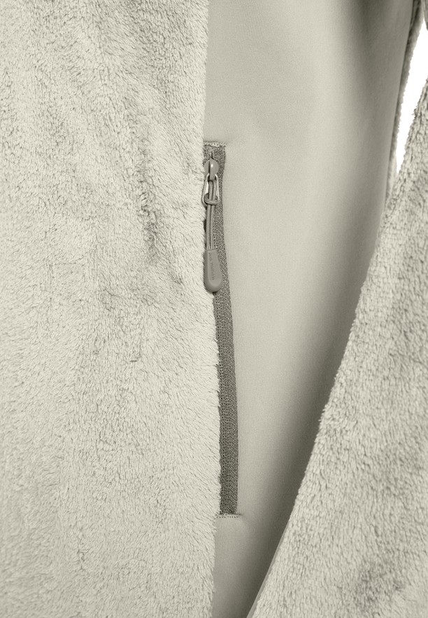 Grey Women Jack Wolfskin Rotwand Hooded Fz Fleece Jackets | 70809657