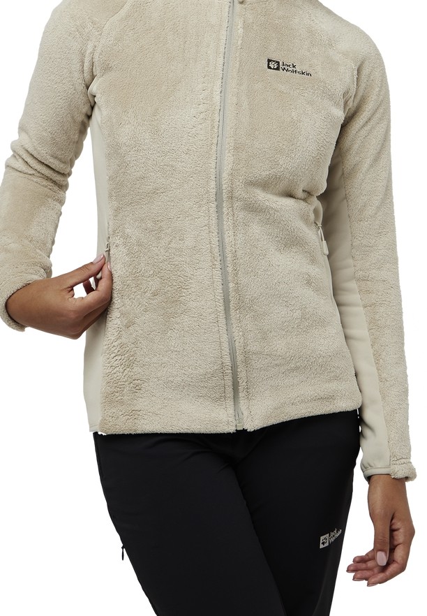 Grey Women Jack Wolfskin Rotwand Hooded Fz Fleece Jackets | 70809657