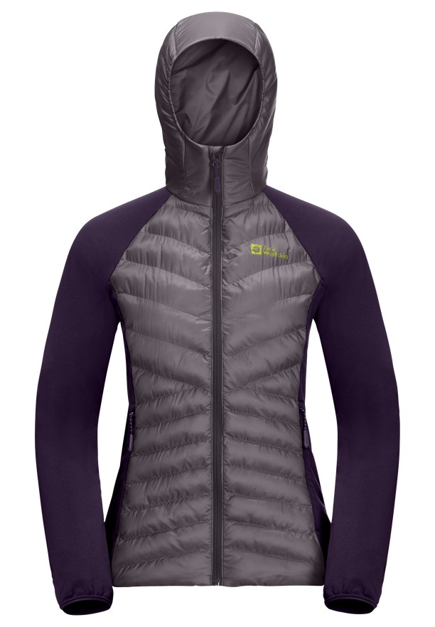 Grey Women Jack Wolfskin Routeburn Pro Hybrid Jackets | 53600396
