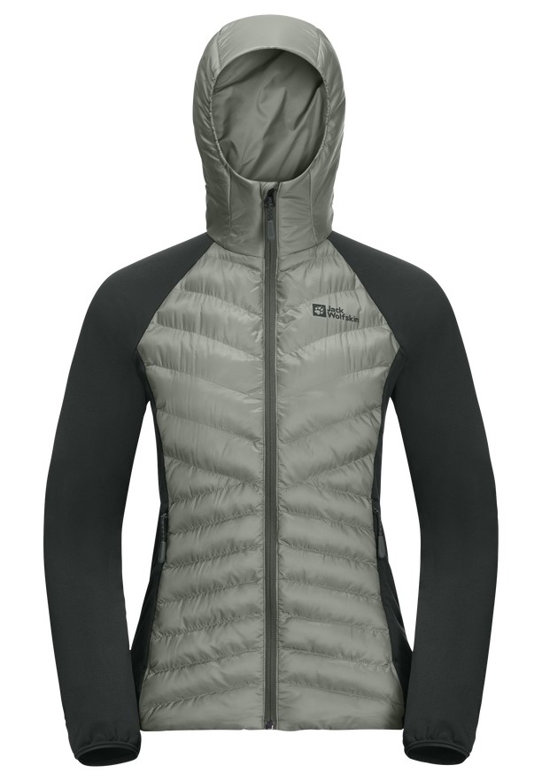 Grey Women Jack Wolfskin Routeburn Pro Hybrid Jackets | 77580208
