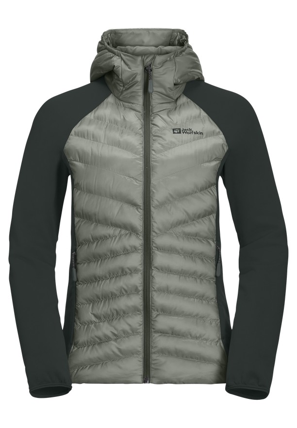 Grey Women Jack Wolfskin Routeburn Pro Hybrid Jackets | 77580208