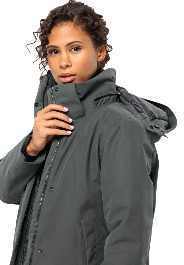 Grey Women Jack Wolfskin Salier Coats | 91546184