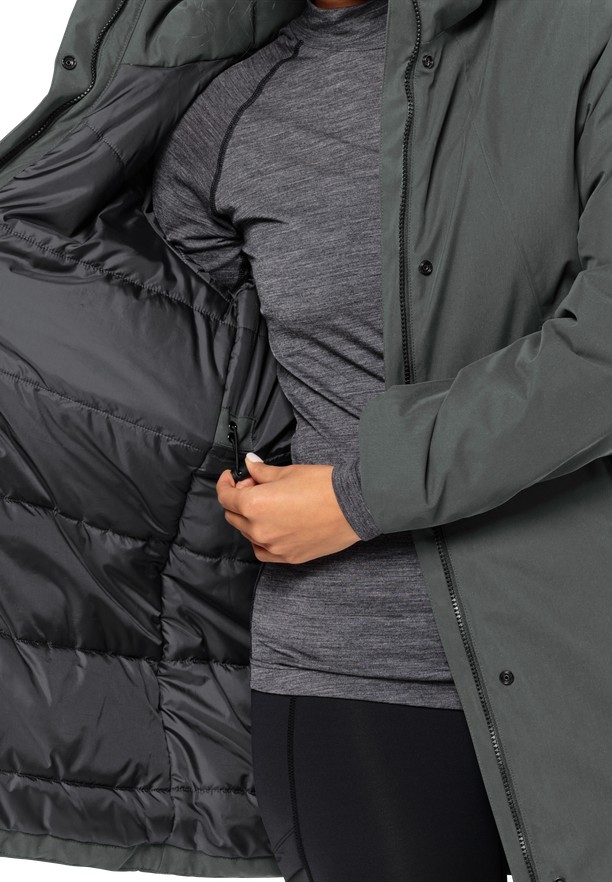 Grey Women Jack Wolfskin Salier Coats | 91546184