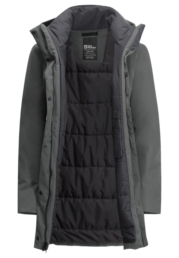 Grey Women Jack Wolfskin Salier Coats | 91546184