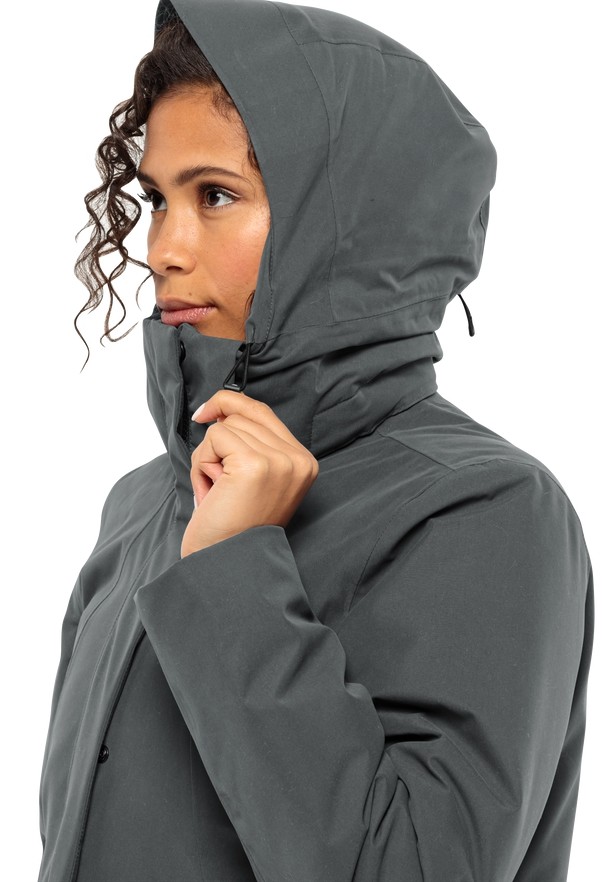 Grey Women Jack Wolfskin Salier Coats | 91546184