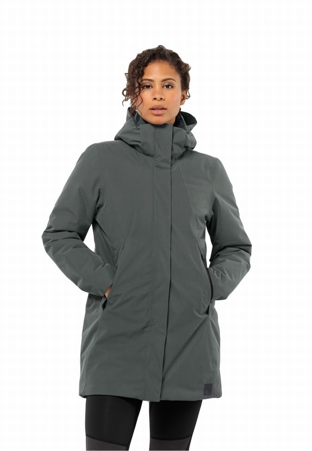 Grey Women Jack Wolfskin Salier Coats | 91546184