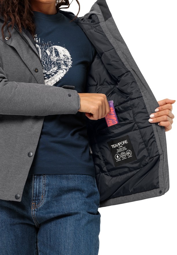 Grey Women Jack Wolfskin Snowy Park Winter Jackets | 13971875