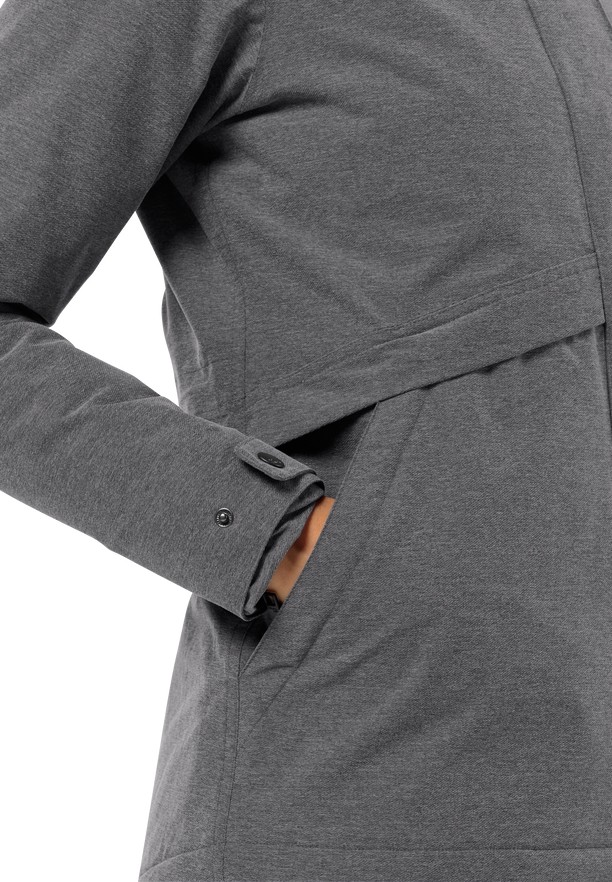 Grey Women Jack Wolfskin Snowy Park Winter Jackets | 13971875