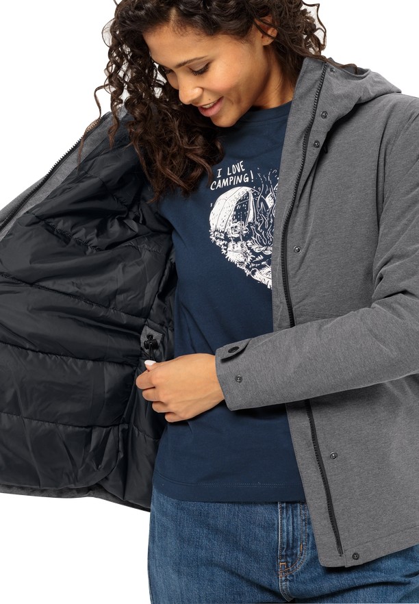 Grey Women Jack Wolfskin Snowy Park Winter Jackets | 13971875