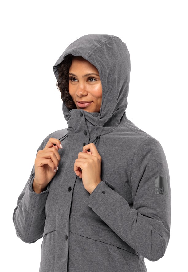 Grey Women Jack Wolfskin Snowy Park Winter Jackets | 13971875