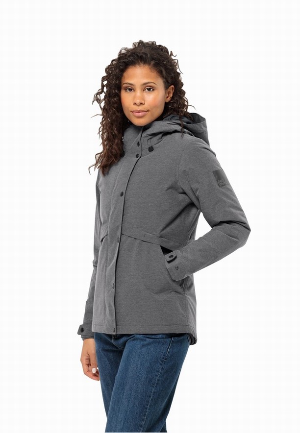 Grey Women Jack Wolfskin Snowy Park Winter Jackets | 13971875