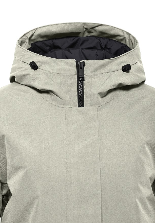 Grey Women Jack Wolfskin Tempelhof Coats | 51424754